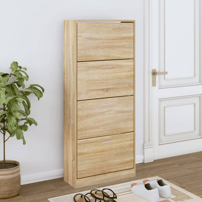 Shoe Cabinet Sonoma Oak 63x24x147 cm Engineered Wood