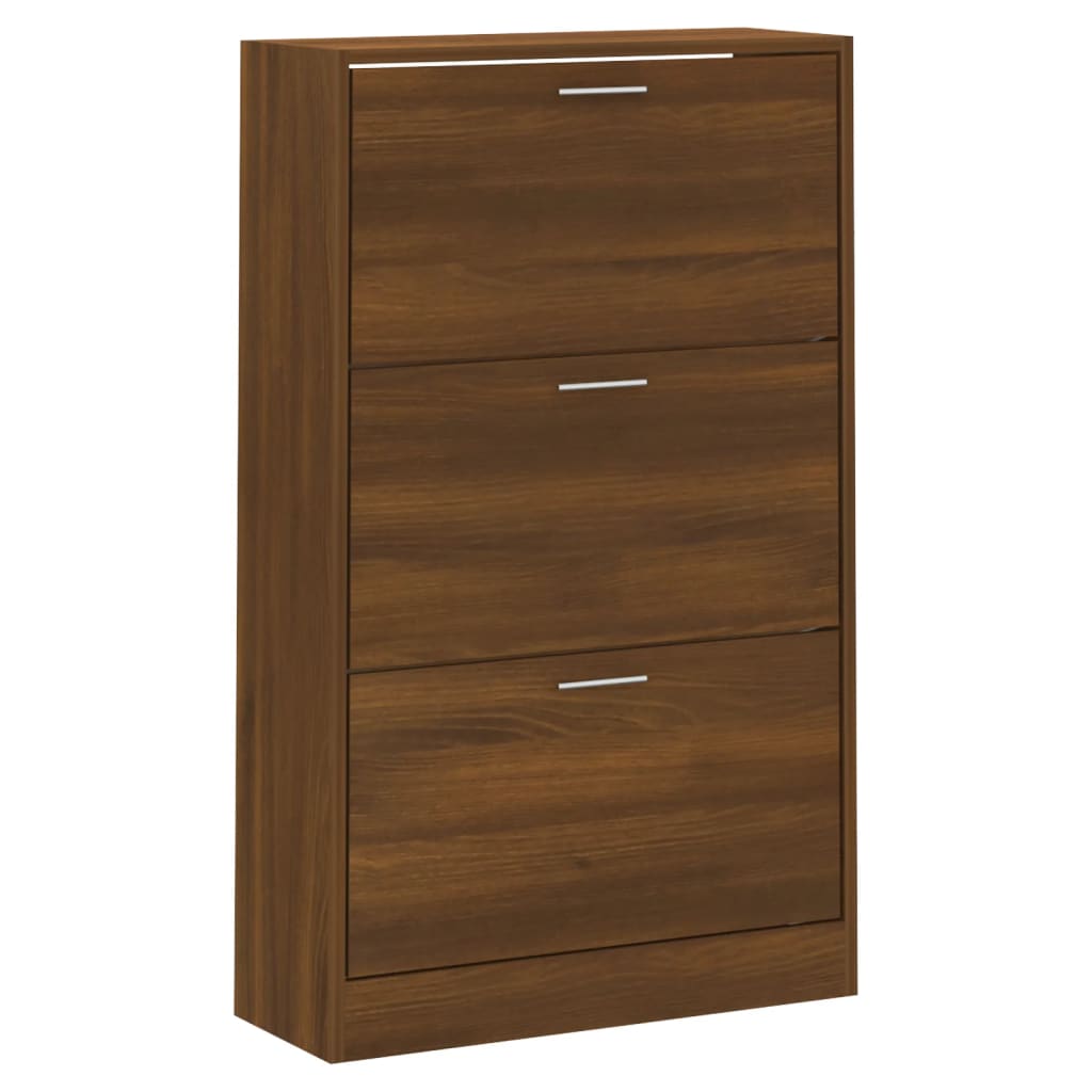 Shoe Cabinet Brown Oak 63x24x103 cm Engineered Wood