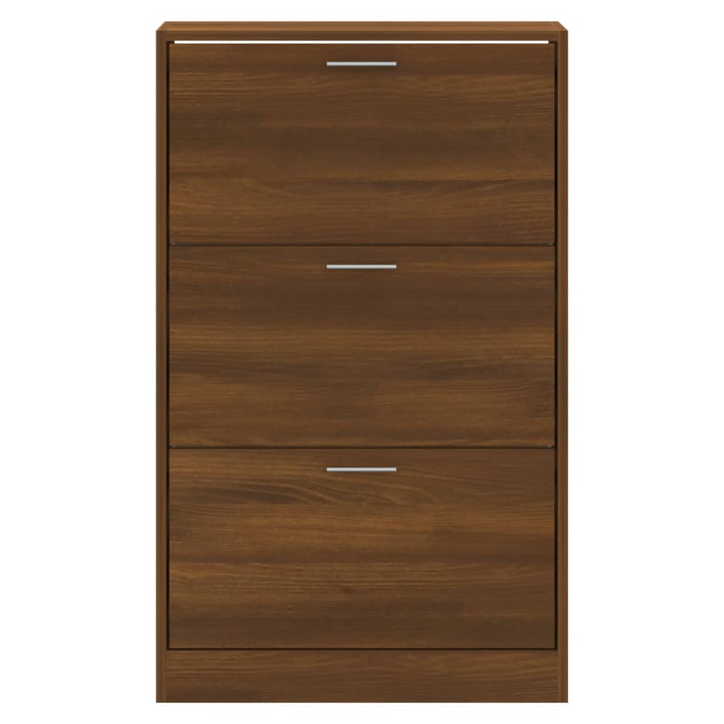 Shoe Cabinet Brown Oak 63x24x103 cm Engineered Wood