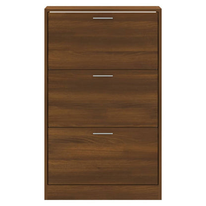 Shoe Cabinet Brown Oak 63x24x103 cm Engineered Wood