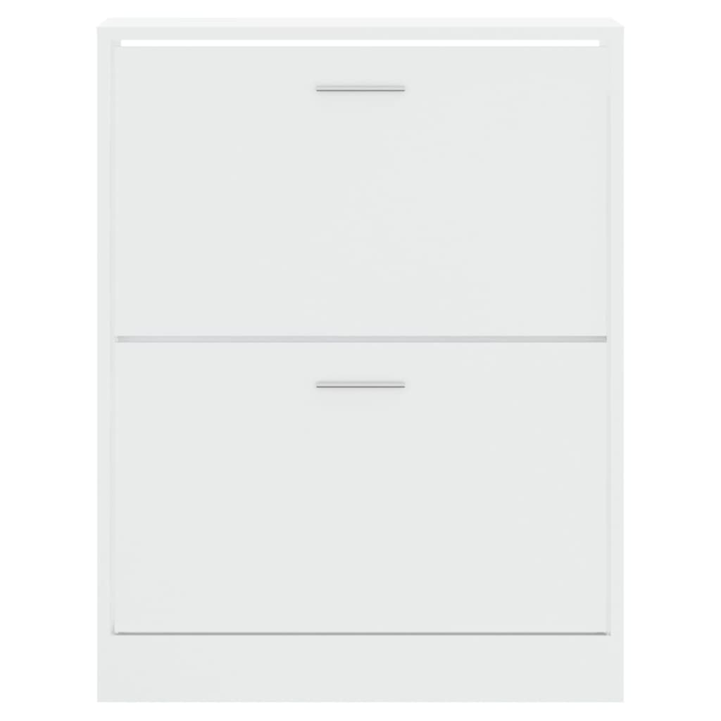 Shoe Cabinet High Gloss White 63x24x81 cm Engineered Wood