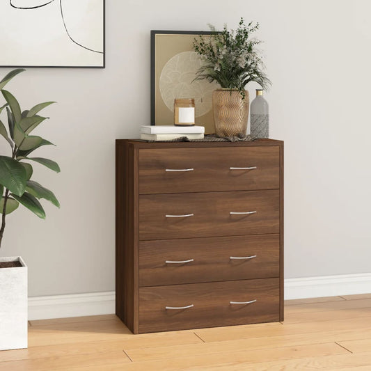 Sideboard with 4 Drawers 60x30.5x71 cm Brown Oak