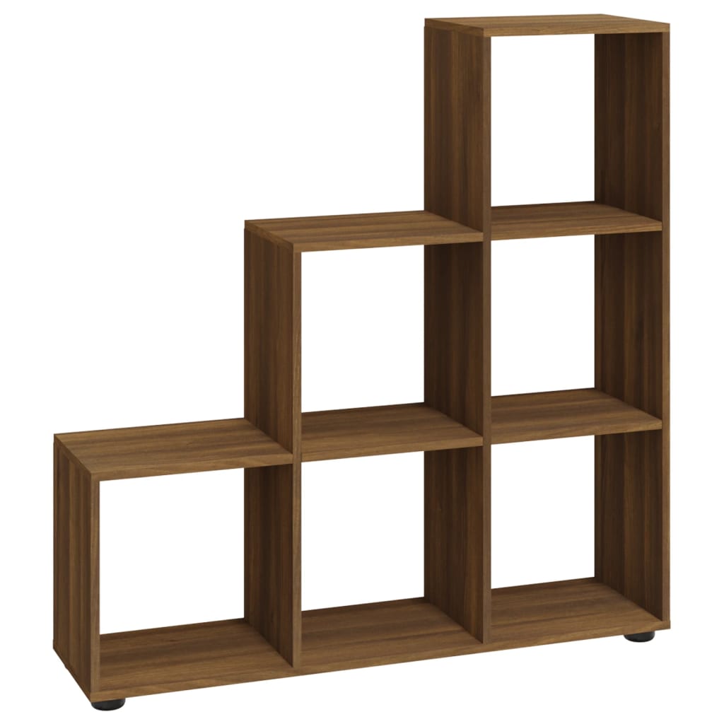 Staircase Bookcase Brown Oak 107 cm Engineered Wood