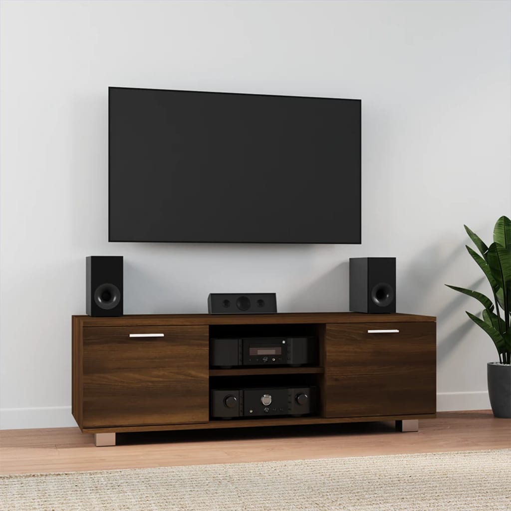 TV Cabinet Brown Oak 120x40.5x35 cm Engineered Wood