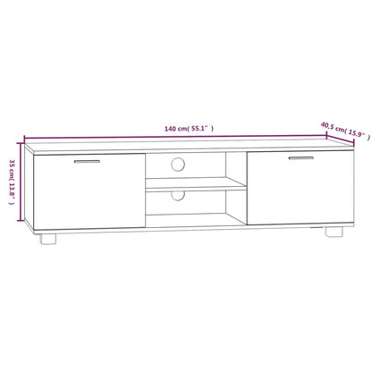 TV Cabinet White 140x40.5x35 cm Engineered Wood