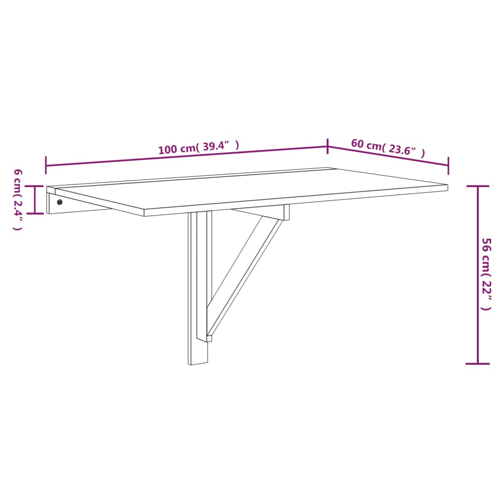 Folding Wall Table Concrete Grey 100x60x56 cm Engineered Wood