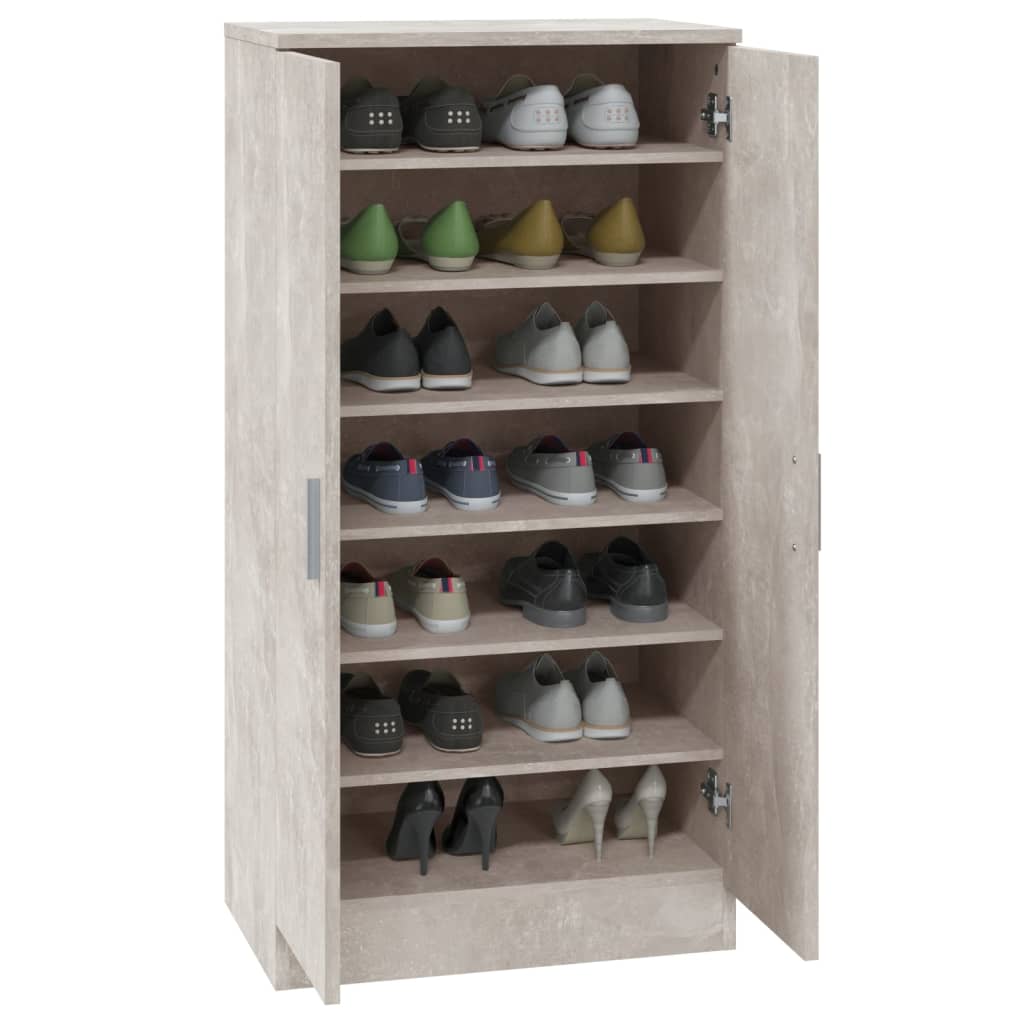 Shoe Cabinet Concrete Grey 55x35x108 cm Engineered Wood