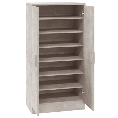 Shoe Cabinet Concrete Grey 55x35x108 cm Engineered Wood