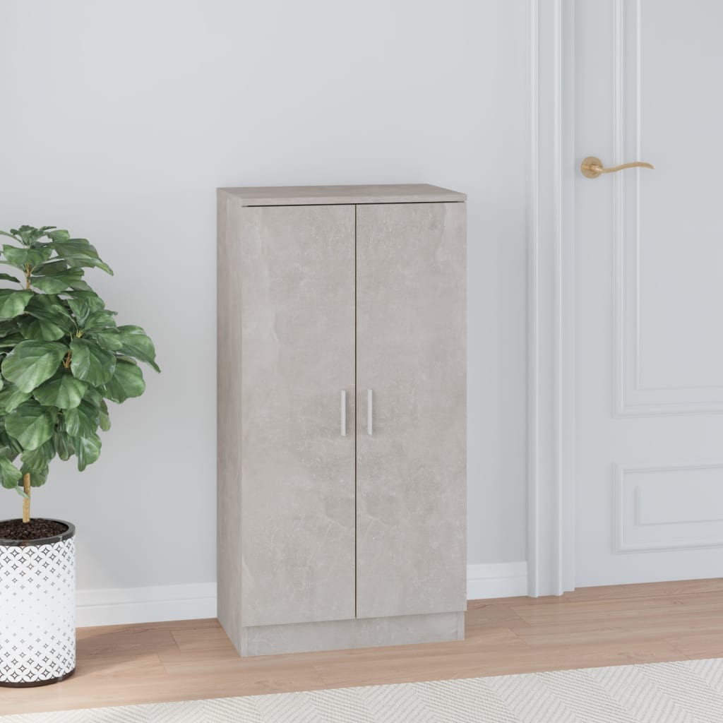 Shoe Cabinet Concrete Grey 55x35x108 cm Engineered Wood