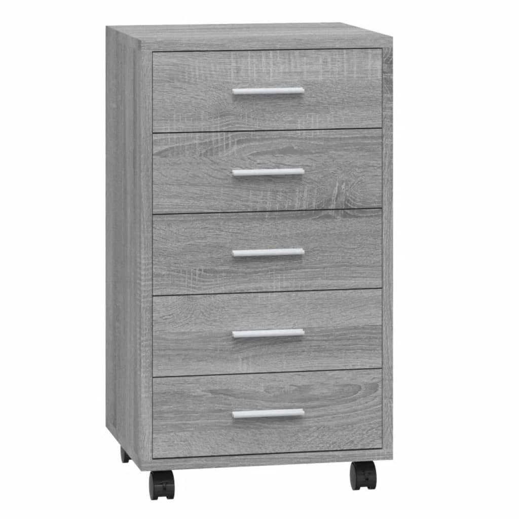 Drawer Cabinet with Castors Grey Sonoma Engineered Wood