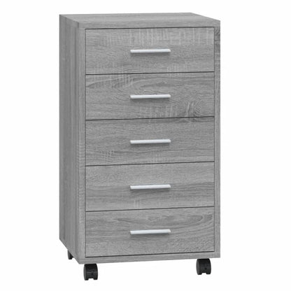 Drawer Cabinet with Castors Grey Sonoma Engineered Wood