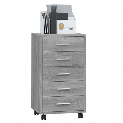 Drawer Cabinet with Castors Grey Sonoma Engineered Wood