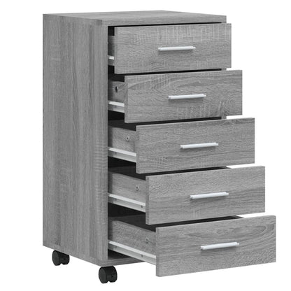 Drawer Cabinet with Castors Grey Sonoma Engineered Wood