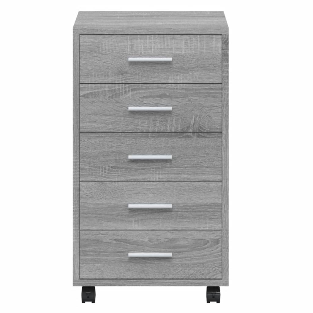 Drawer Cabinet with Castors Grey Sonoma Engineered Wood