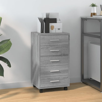 Drawer Cabinet with Castors Grey Sonoma Engineered Wood