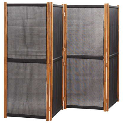 4-Panel Room Divider Black 280x180 cm