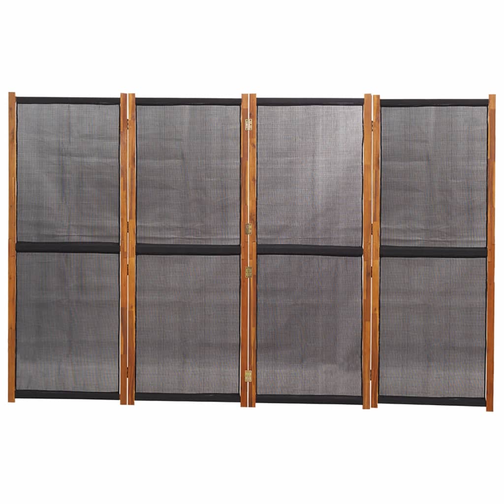 4-Panel Room Divider Black 280x180 cm