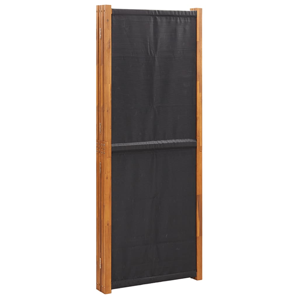 4-Panel Room Divider Black 280x180 cm