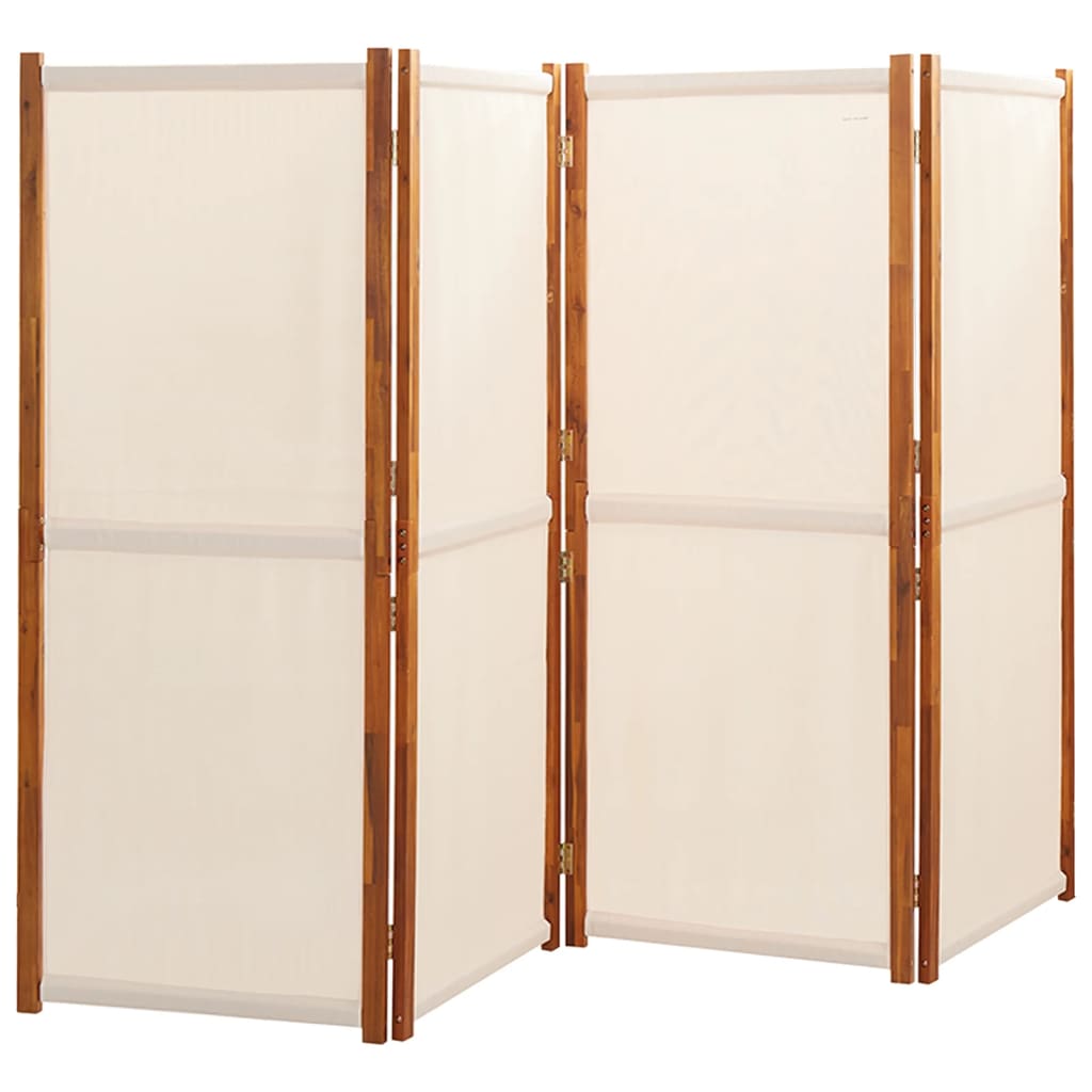 4-Panel Room Divider Cream White 280x180 cm