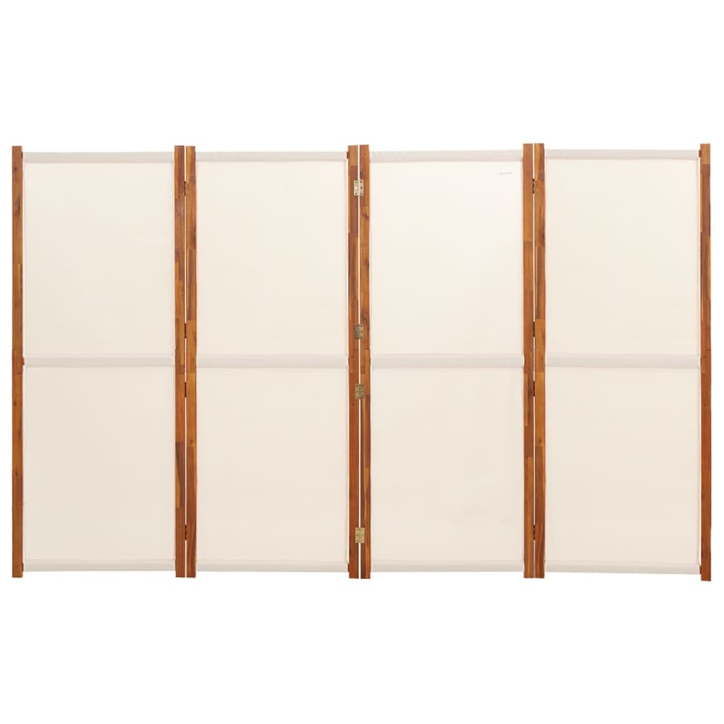 4-Panel Room Divider Cream White 280x180 cm