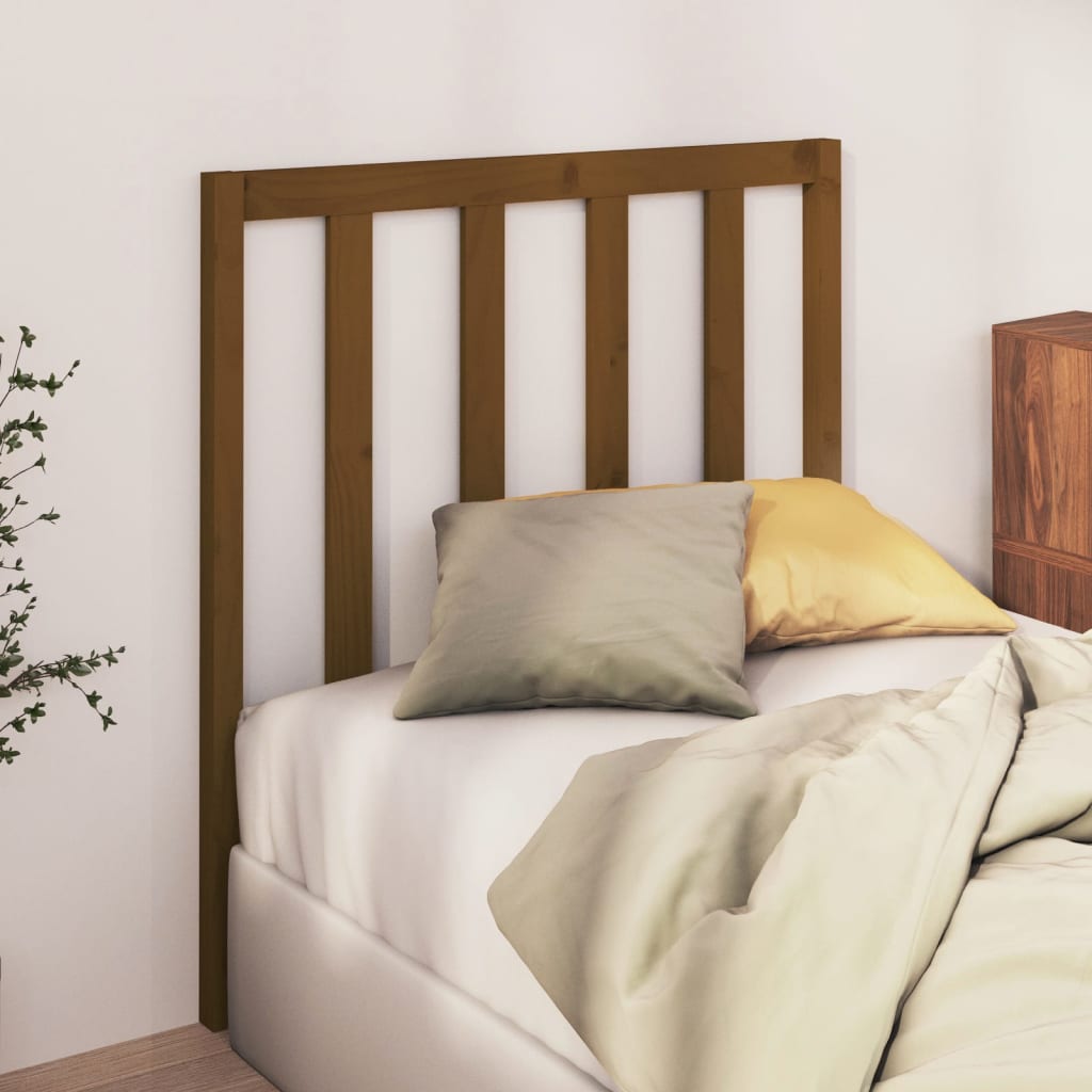 Bed Headboard Honey Brown 106x4x100 cm Solid Wood Pine