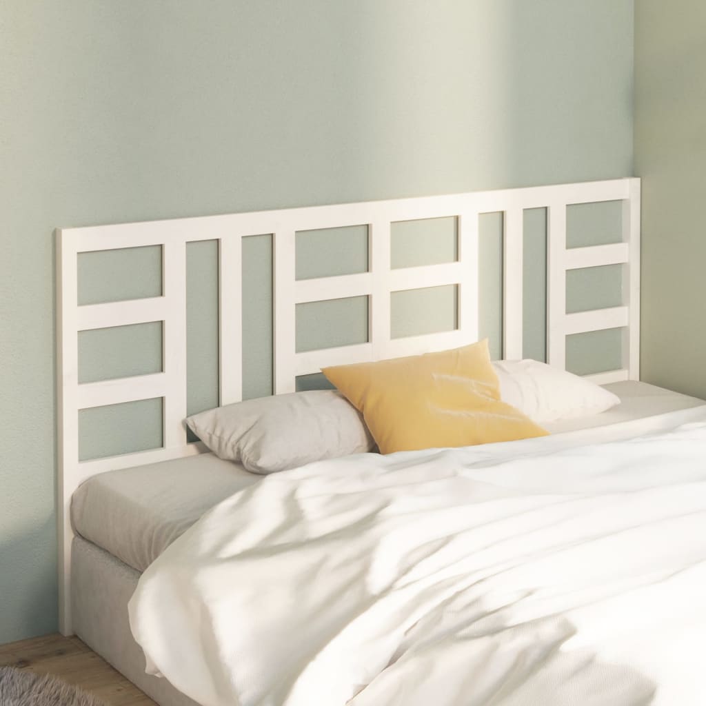 Bed Headboard White 186x4x100 cm Solid Wood Pine