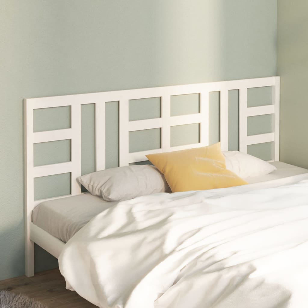 Bed Headboard White 186x4x100 cm Solid Wood Pine