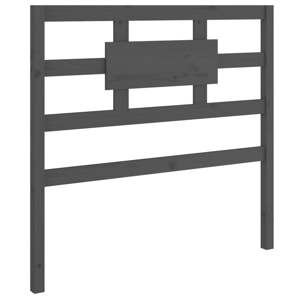 Bed Headboard Grey 95.5x4x100 cm Solid Wood Pine