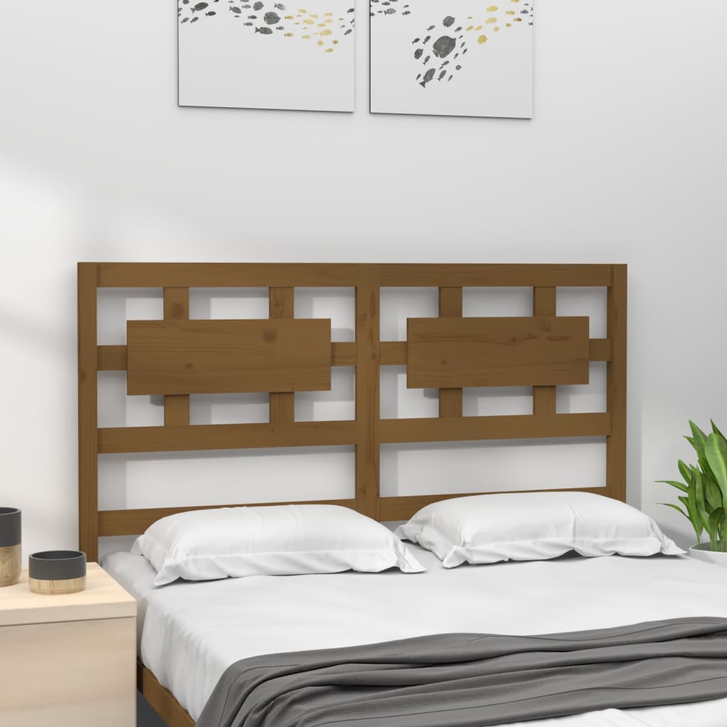 Bed Headboard Honey Brown 125.5x4x100 cm Solid Wood Pine