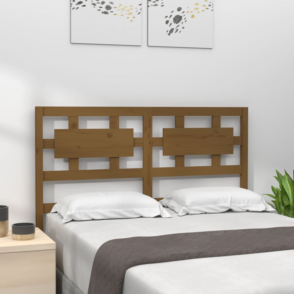 Bed Headboard Honey Brown 125.5x4x100 cm Solid Wood Pine