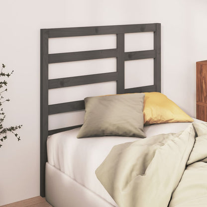 Bed Headboard Grey 96x4x104 cm Solid Wood Pine