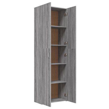 Office Cabinet Grey Sonoma 60x32x190 cm Engineered Wood