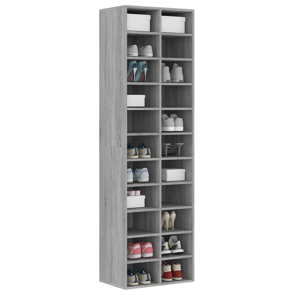 Shoe Cabinet Grey Sonoma 54x34x183 cm Engineered Wood