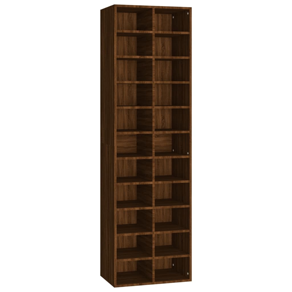 Shoe Cabinet Brown Oak 54x34x183 cm Engineered Wood