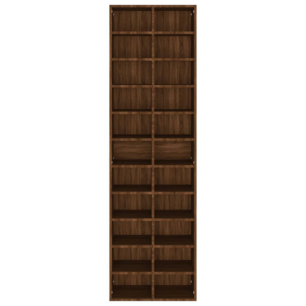 Shoe Cabinet Brown Oak 54x34x183 cm Engineered Wood