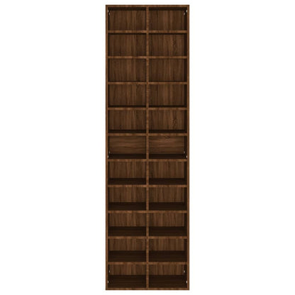 Shoe Cabinet Brown Oak 54x34x183 cm Engineered Wood