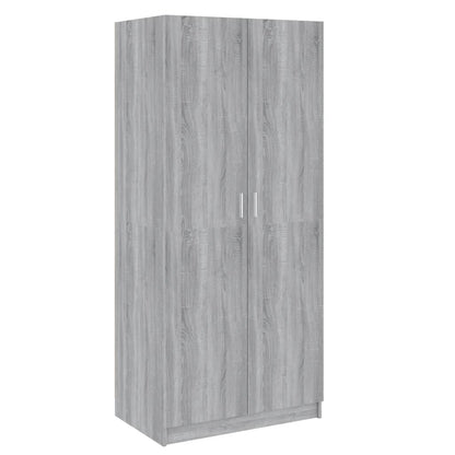 Wardrobe Grey Sonoma 80x50x180 cm Engineered Wood