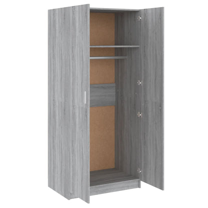 Wardrobe Grey Sonoma 80x50x180 cm Engineered Wood