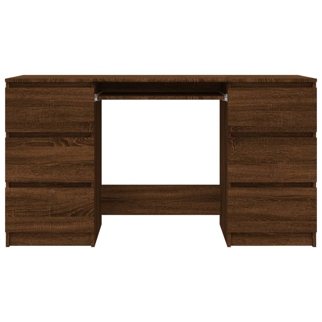 Writing Desk Brown Oak 140x50x77 cm Engineered Wood