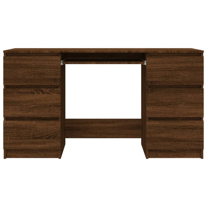 Writing Desk Brown Oak 140x50x77 cm Engineered Wood