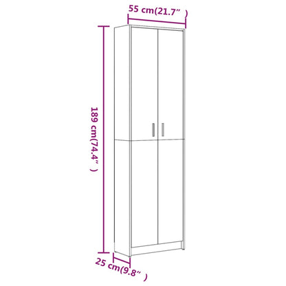 Hallway Wardrobe Smoked Oak 55x25x189 cm Engineered Wood