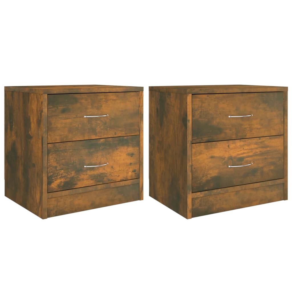 Bedside Cabinets 2 pcs Smoked Oak 40x30x40 cm Engineered Wood