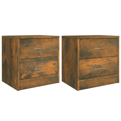 Bedside Cabinets 2 pcs Smoked Oak 40x30x40 cm Engineered Wood