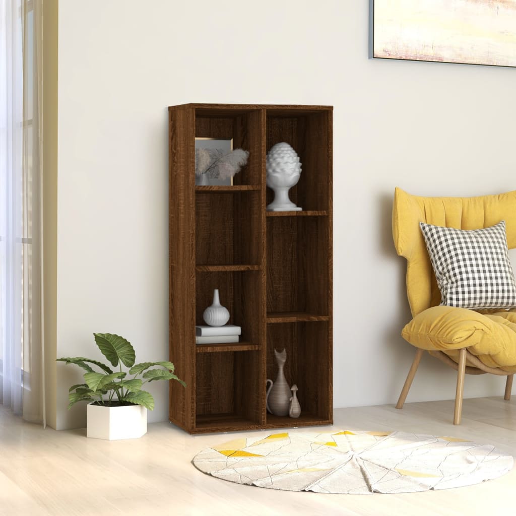 Book Cabinet Brown Oak 50x25x106 cm