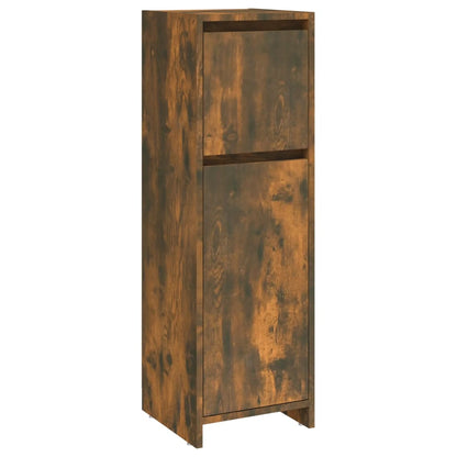 Bathroom Cabinet Smoked Oak 30x30x95 cm Engineered Wood