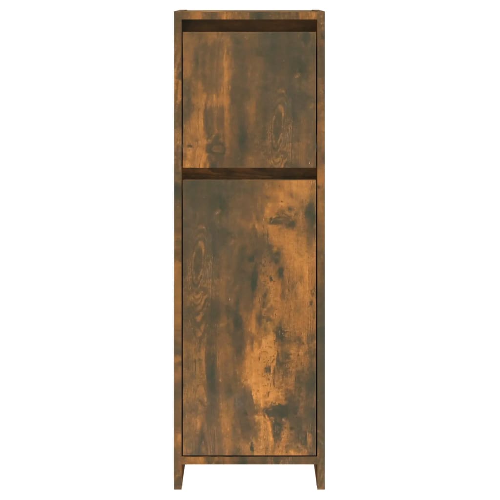 Bathroom Cabinet Smoked Oak 30x30x95 cm Engineered Wood