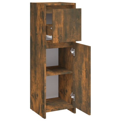 Bathroom Cabinet Smoked Oak 30x30x95 cm Engineered Wood