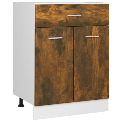 Drawer Bottom Cabinet Smoked Oak 60x46x81.5 cm Engineered Wood