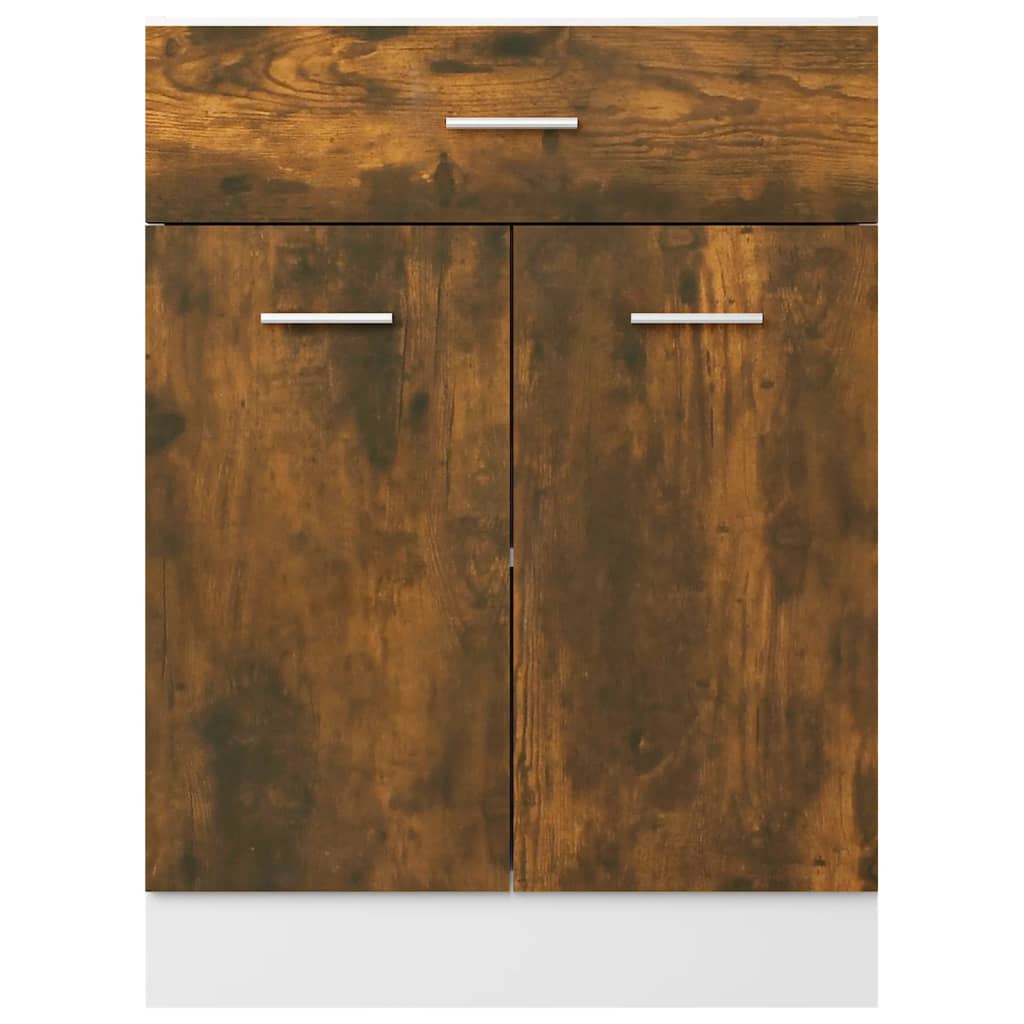 Drawer Bottom Cabinet Smoked Oak 60x46x81.5 cm Engineered Wood