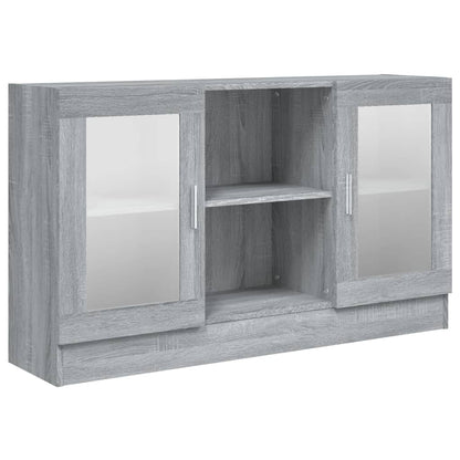 Vitrine Cabinet Grey Sonoma 120x30.5x70 cm Engineered Wood